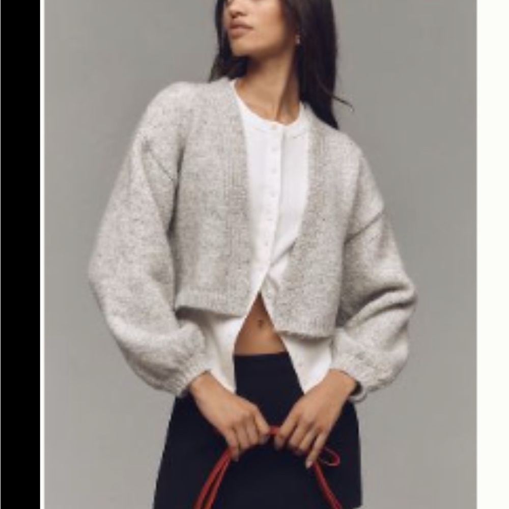 Anthro Cozy Cropped Shrug